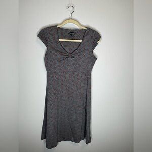Toad&Co Midi Sporty Gray Blur and Red Dress, Size Small
